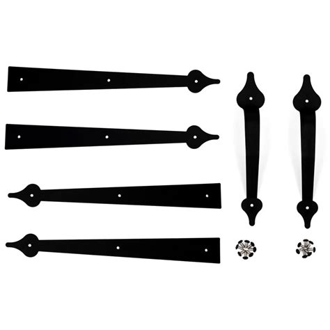 garage door black metal face brackets|Ideal Security Decorative Garage Door Hardware Kit.